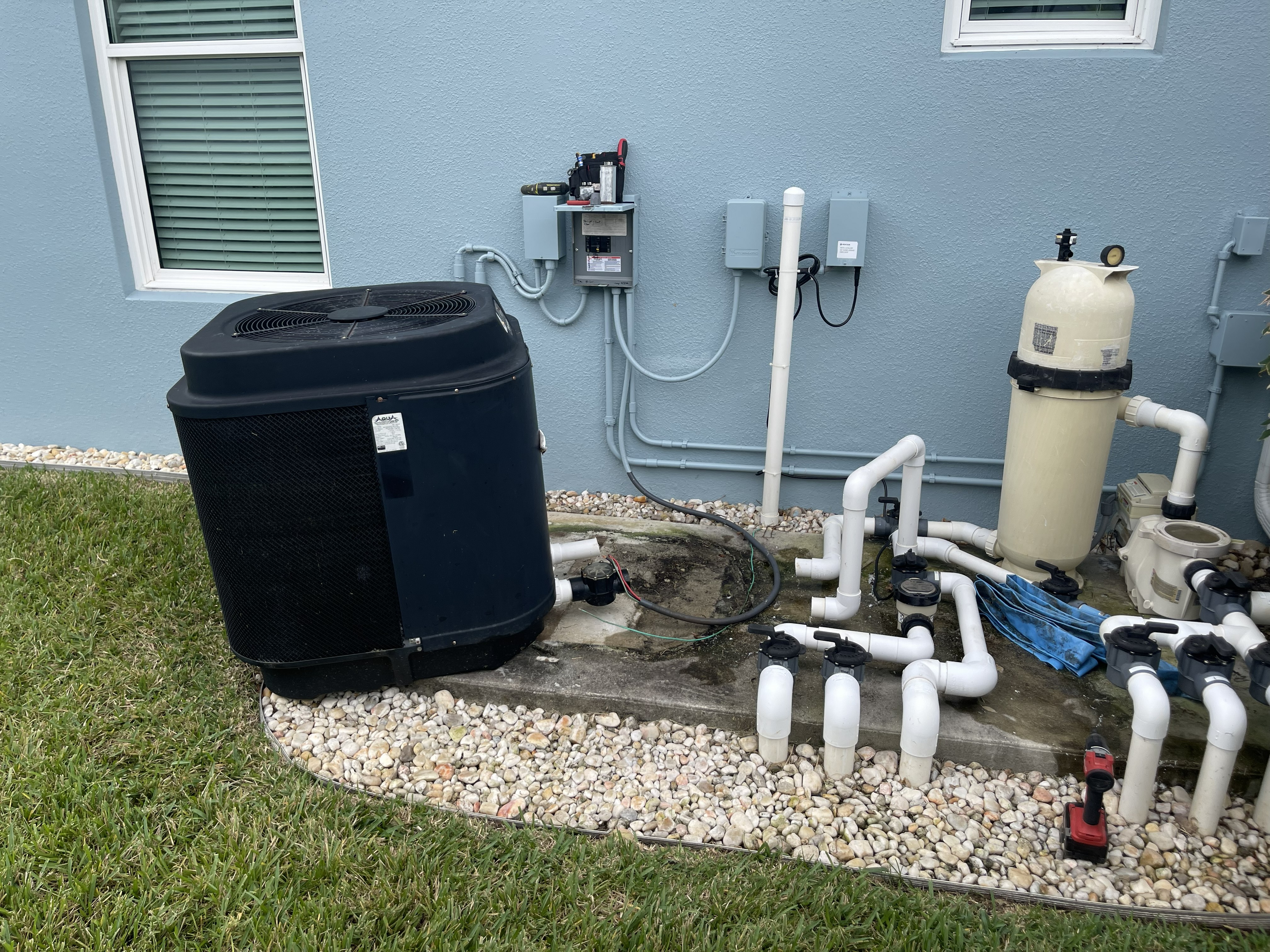 Before Heater Replacement on Concrete Pad